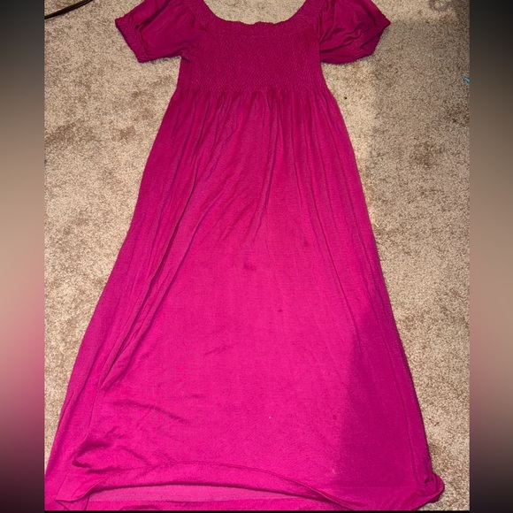 WOMENS AUTH J.J. BASICS SHORT SLEEVE JACQUARD KNIT DRESS NEW MAGENTA SZ M/L - Picture 1 of 6